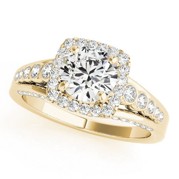 Lab Grown Round Diamond Halo Engagement Ring