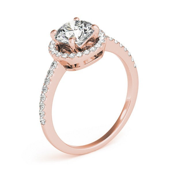 Lab Grown Round Diamond Halo Engagement Ring