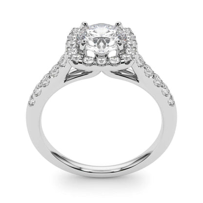 Lab Grown Round Diamond Halo Engagement Ring