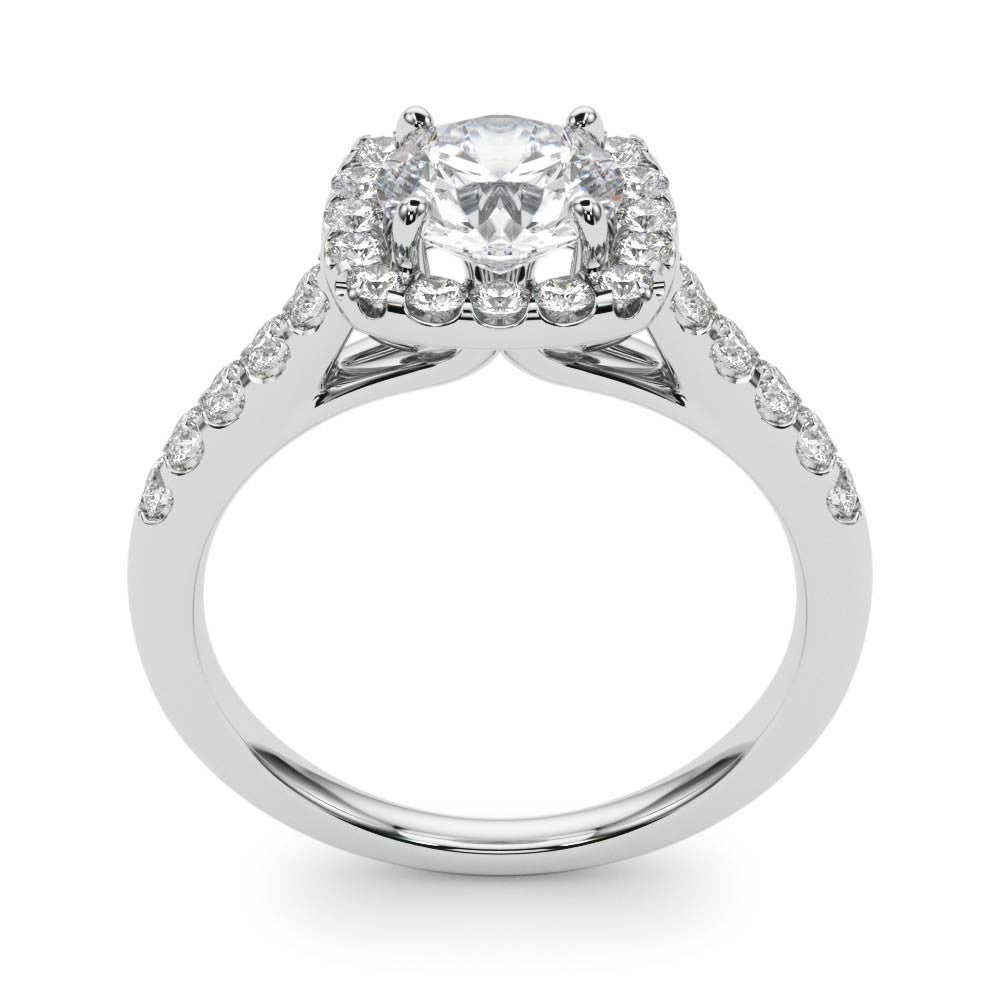 Lab Grown Round Diamond Halo Engagement Ring