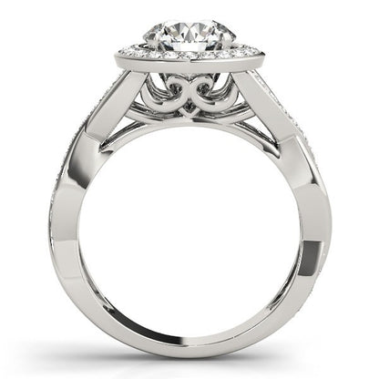 Lab Grown Round Cut Diamond 2.00Ct DE/VS Halo Engagement Ring 18K Yellow Gold