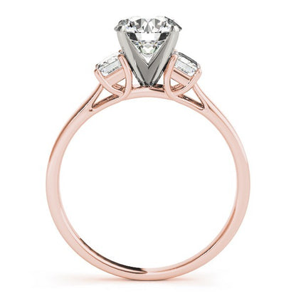 Platinum Lab Grown Round Cut Diamond Trilogy Engagement Ring In 2.00ct DE/VS