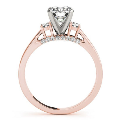 Round Cut Lab Diamond Trilogy Engagement Ring Platinum