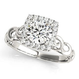 Lab Grown Round Cut Diamond 2.00Ct DE/VS Halo Engagement Ring