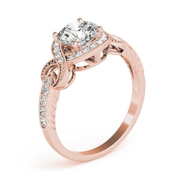 Lab Grown Round Diamond Halo Engagement Ring