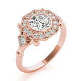 Lab-Grown Diamond Halo Engagement Ring in Platinum