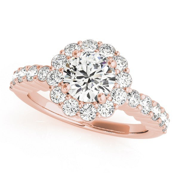 Lab Grown Round Diamond Halo Engagement Ring 