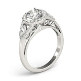 Lab Grown Round Cut Diamond Halo Engagement Ring