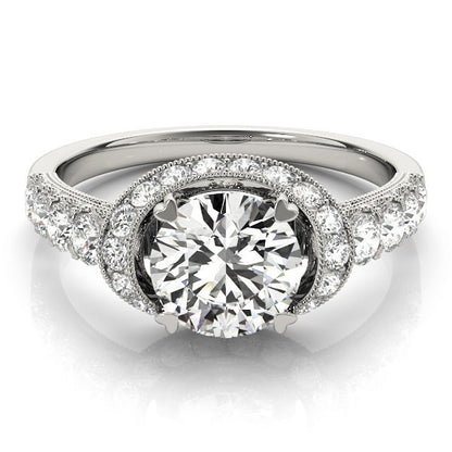 Lab Grown Round Diamond Halo Engagement Ring