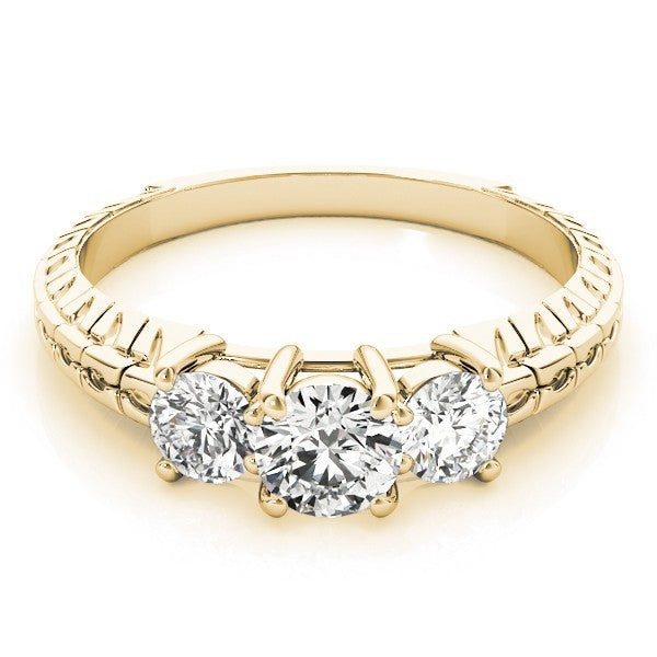 2.00Ct Lab Grown Round Diamond Art Deco 3 Stone Engagement Ring Platinum