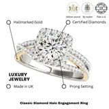 Lab Grown Round Diamond Halo Engagement Ring
