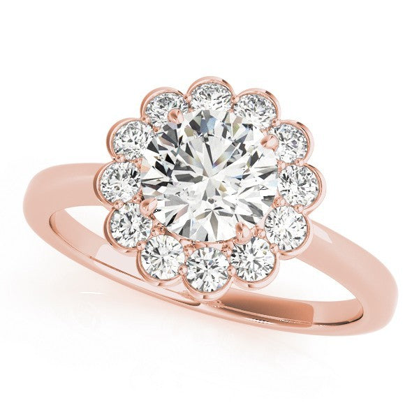 2.00Ct DE/VS Lab Grown Round Diamond Halo Engagement Ring 18K White Gold