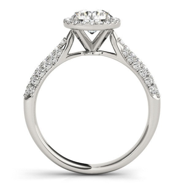 Lab Grown Round Diamond Halo Engagement Ring 