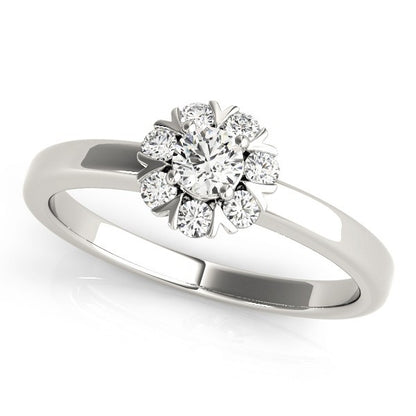 Lab-Grown Diamond Halo Engagement Ring in 18K Yellow Gold –UK Made