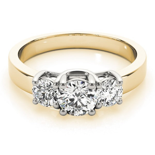 Lab Grown Round Diamond 3 Stone Engagement Ring Platinum