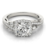 Lab Grown Round Diamond Halo Engagement Ring 