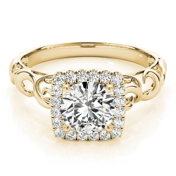 Lab Grown Round Cut Diamond 2.00Ct DE/VS Halo Engagement Ring
