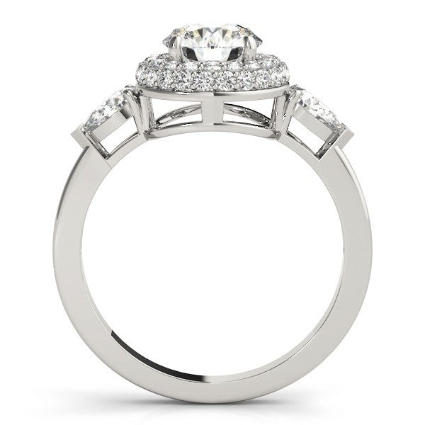 Lab Grown Round Diamond Halo Engagement Ring