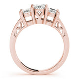 Lab-Grown Oval Diamond 3 Stone Engagement Ring In 18K White Gold