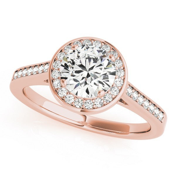 Lab Grown Round Diamond Halo Engagement Ring