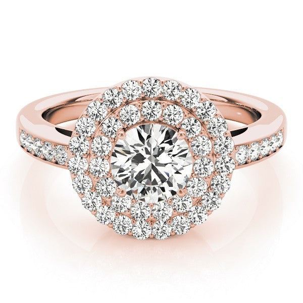 Lab Grown Round Diamond Halo Engagement Ring 
