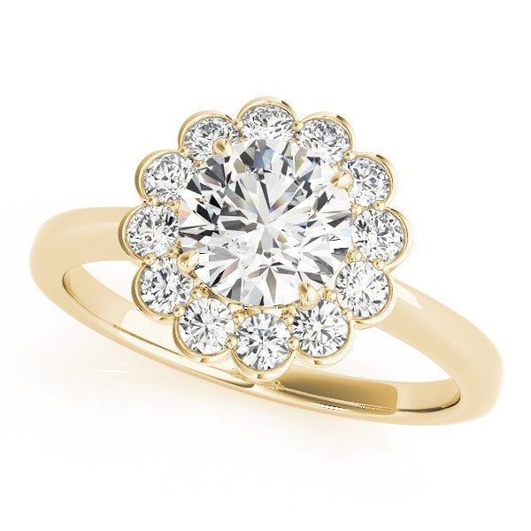 2.00Ct DE/VS Lab Grown Round Diamond Halo Engagement Ring 18K White Gold