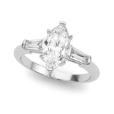 Lab-Grown Marquise Cut Diamond 3 Stone Engagement Ring