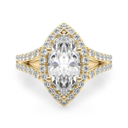 2.00Ct DE/VS Lab Grown Marquise Diamond Halo Engagement Ring Platinum