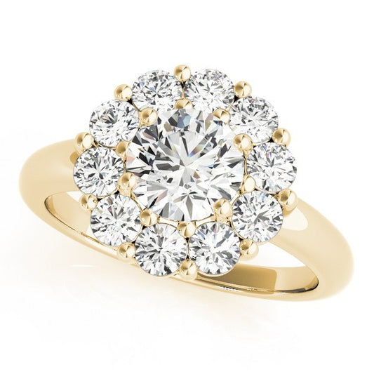 Lab Grown Round Diamond Halo Engagement Ring
