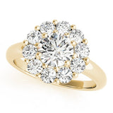 Lab Grown Round Diamond Halo Engagement Ring