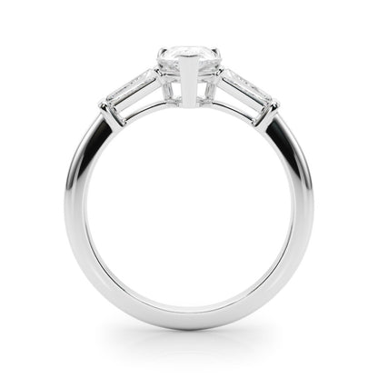 Lab-Grown Pear Cut Diamond 3 Stone Engagement Ring