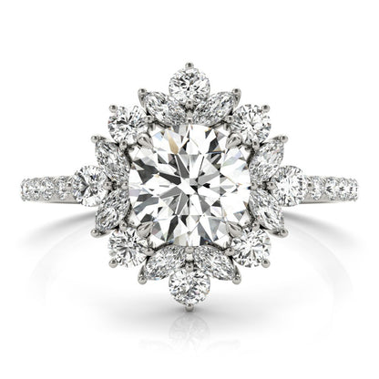 Lab-Grown Diamond Halo Engagement Ring in Platinum