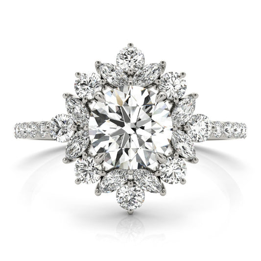 Lab-Grown Diamond Halo Engagement Ring in Platinum