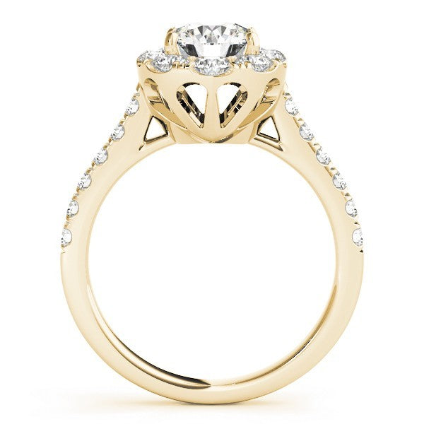 Lab Grown Round Diamond Halo Engagement Ring
