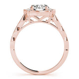Lab Grown Round Diamond Halo Engagement Ring 