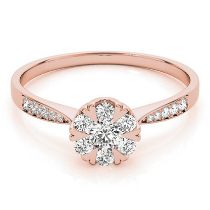 Lab Grown Round Diamond Halo Engagement Ring