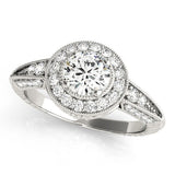 Lab Grown Round Diamond Halo Engagement Ring