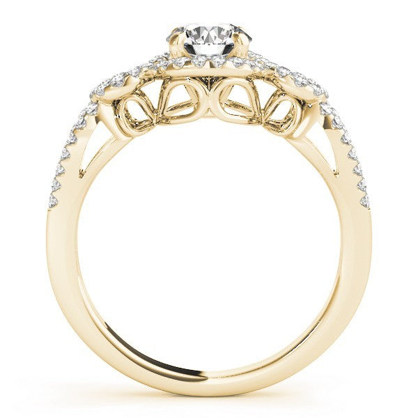 Lab Grown 2.00 Carat Round Cut Diamond Halo Engagement Ring