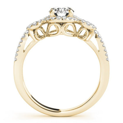 Lab Grown 2.00 Carat Round Cut Diamond Halo Engagement Ring
