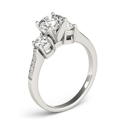 0.50Ct To 2.00Ct Lab Grown Round Diamond 3 Stone Engagement Ring Platinum