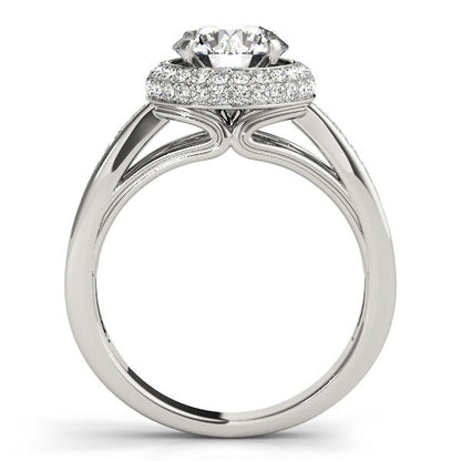 Lab Grown Round Diamond Halo Engagement Ring