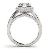 Lab Grown Round Diamond Halo Engagement Ring