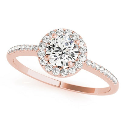 Lab Grown Round Cut Diamond Halo Engagement Ring