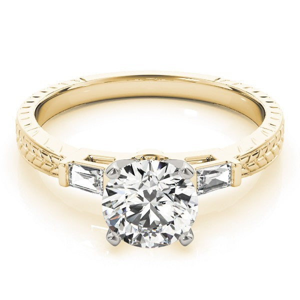 Lab-Grown Round Cut Diamond Trilogy Engagement Ring In Platinum 2CT DE/VS