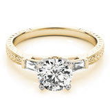 Lab-Grown Round Cut Diamond Trilogy Engagement Ring In Platinum 2CT DE/VS