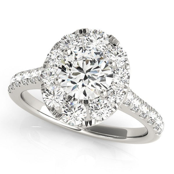 Lab Grown Round Diamond Halo Engagement Ring