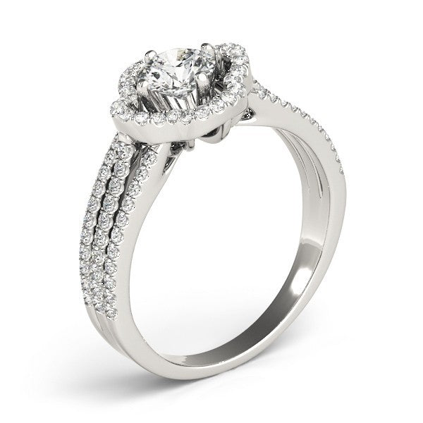Lab Grown Round Diamond Halo Engagement Ring 