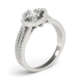 Lab Grown Round Diamond Halo Engagement Ring 