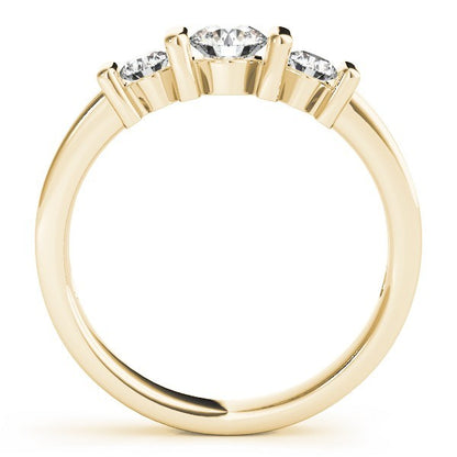 2.00Ct Bar Set Lab Grown Round Diamond 3 Stone Engagement Ring Platinum