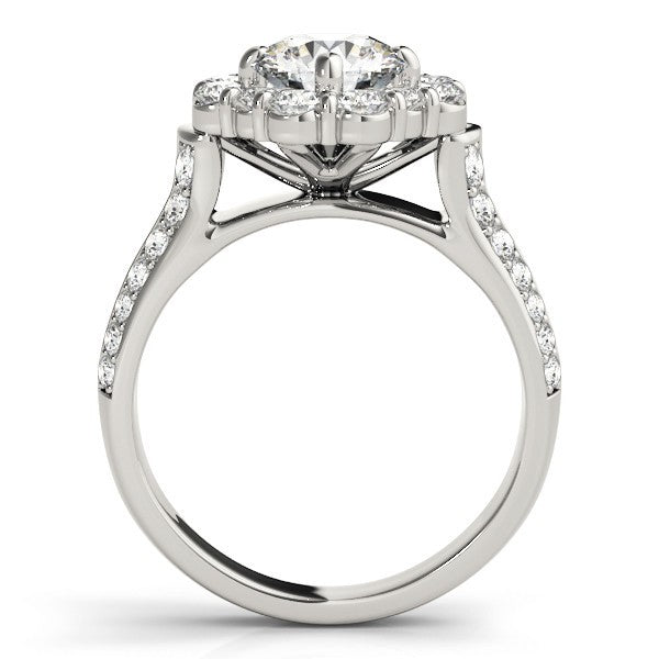 Lab Grown Round Cut Diamond Halo Engagement Ring
